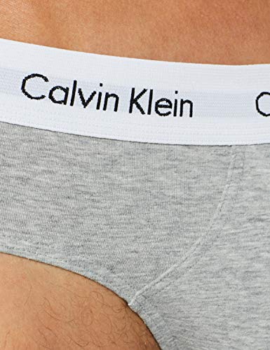 Calvin Klein 3P Hip Brief, Calzoncillos para Hombre (3 unidades), Multicolor (Blanco/Gris/Negro 998), Medium