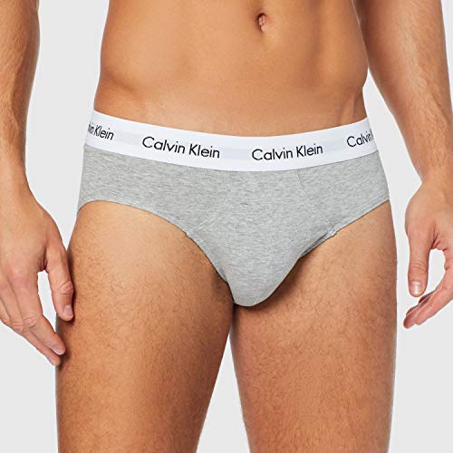 Calvin Klein 3P Hip Brief, Calzoncillos para Hombre (3 unidades), Multicolor (Blanco/Gris/Negro 998), Medium