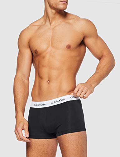 Calvin Klein 3p Low Rise Trunk Calzoncillos, Schwarz (Black 001), L (Pack de 3) para Hombre