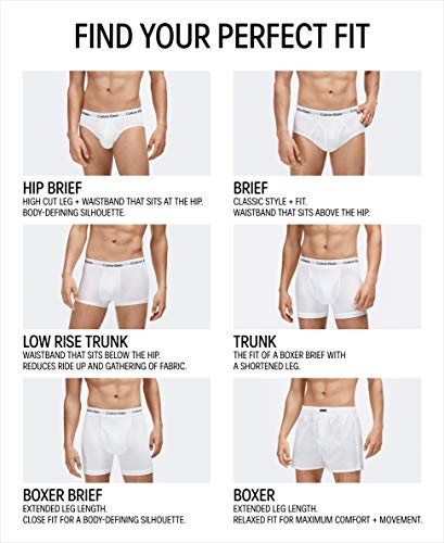 Calvin Klein Low Rise Trunk, Bóxer Hombre, Blanco (White), Large, (Pack de 3)