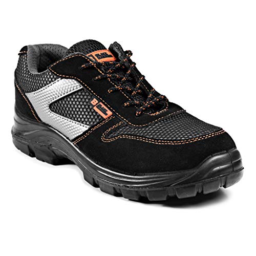 Calzado Deportivo Masculino de Seguridad con Puntera Ultraligera de Zapatos de Trabajo al Tobillo Kevlar S1P SRC 1997 Black Hammer Black Hammer (41 EU)