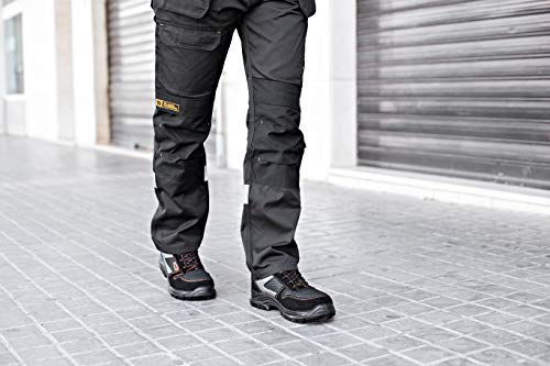 Calzado Deportivo Masculino de Seguridad con Puntera Ultraligera de Zapatos de Trabajo al Tobillo Kevlar S1P SRC 1997 Black Hammer Black Hammer (41 EU)