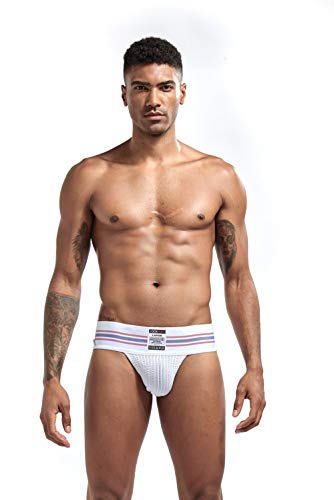 Calzoncillos de Ropa Interior para Hombre Tangas para Hombre Sexy g Cuerdas Ancho cinturón Transpirable Calzoncillos Sexy Tanga (M, Blanco)