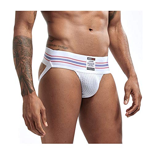 Calzoncillos de Ropa Interior para Hombre Tangas para Hombre Sexy g Cuerdas Ancho cinturón Transpirable Calzoncillos Sexy Tanga (M, Blanco)