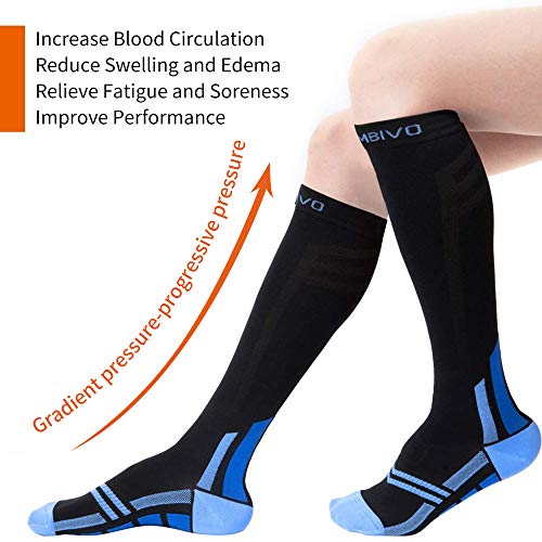 CAMBIVO Medias de Compresión Deportivas 3 Pares Calcetines Compresivos para Hombre y Mujer, 20-30 mmHg Calcetines para Trabajo y Deporte, Enfermeras, TCP, Ciclismo, Correr, Volar, Viajar