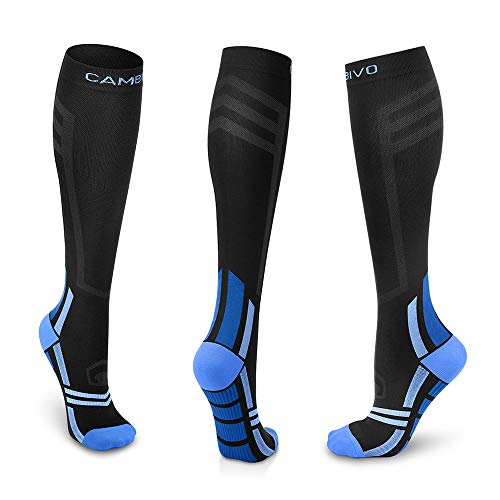 CAMBIVO Medias de Compresión Deportivas 3 Pares Calcetines Compresivos para Hombre y Mujer, 20-30 mmHg Calcetines para Trabajo y Deporte, Enfermeras, TCP, Ciclismo, Correr, Volar, Viajar