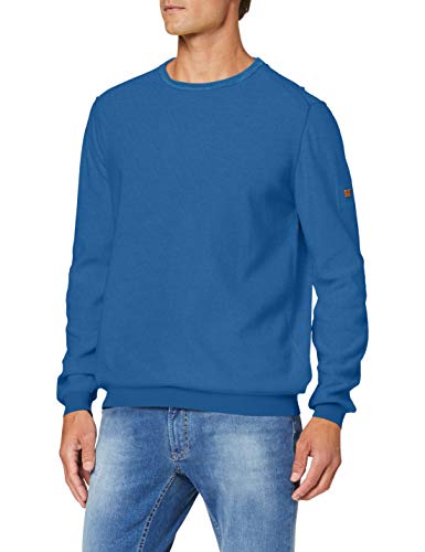 camel active H-Pullover 1/1 Arm Suéter, Azul (Midblue Core 14), M para Hombre