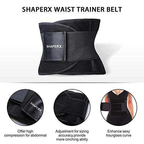 Camellias, cinturón de entrenamiento para mujeres, faja modeladora que comprime el vientre y ayuda a perder peso mientras te ejercitas. - negro - Large