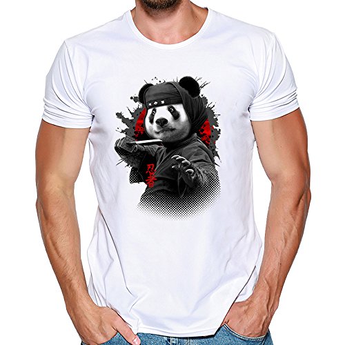 Camisas Hombre Lanskirt Blusas de Manga Corta Hombre 3D ImpresióN DepatróN de Panda Lindo Sudaderas con Cuello Redondo y Tallas Grandes T Shirt Tops de Verano Casual 3XL