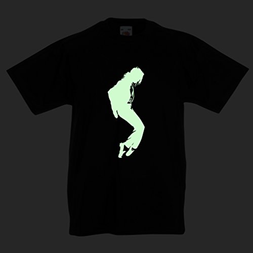 Camisas para niños Me Encanta MJ - Ropa de Club de Fans, Ropa de Concierto (12-13 Years Negro Fluorescente)