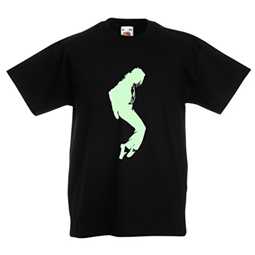 Camisas para niños Me Encanta MJ - Ropa de Club de Fans, Ropa de Concierto (12-13 Years Negro Fluorescente)