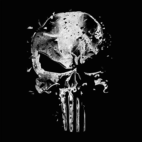 Camiseta de algodón con diseño de calavera de Punisher por Elbenwald, color negro, hombre, negro, medium