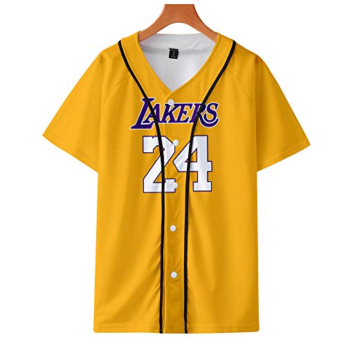 Camiseta de béisbol Camiseta Estampada en 3D Kobe Bryant Thin Baseball Uniform   Lakers # 24 Legendary Basketball Star T-Shirt Black Mamba Tops