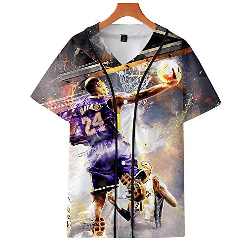 Camiseta de béisbol Camiseta Estampada en 3D Kobe Bryant Thin Baseball Uniform   Lakers # 24 Legendary Basketball Star T-Shirt Black Mamba Tops