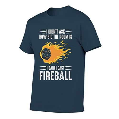 Camiseta de manga corta de algodón para hombre, diseño con texto "Ich Habe Feuerball" azul marino XXXL