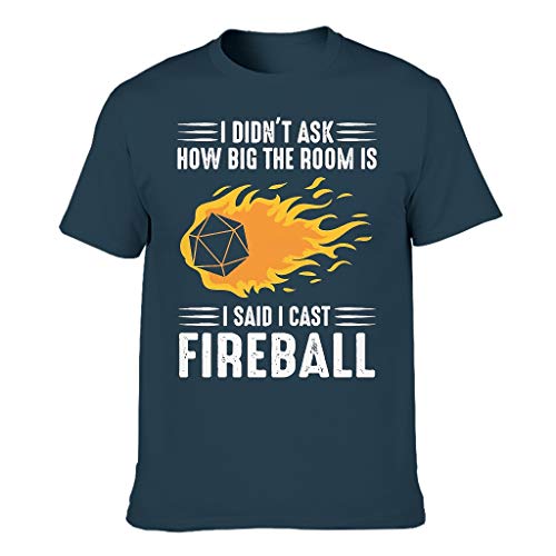 Camiseta de manga corta de algodón para hombre, diseño con texto "Ich Habe Feuerball" azul marino XXXL