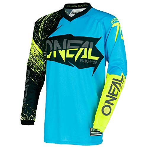 Camiseta De Mx Oneal 2018 Element Burnout Negro-Azul-Hi Viz (L , Azul)