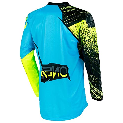 Camiseta De Mx Oneal 2018 Element Burnout Negro-Azul-Hi Viz (M , Azul)