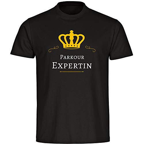 Camiseta de Parkour Expertin para niños, color negro, talla 128 hasta 176 Negro 176 cm