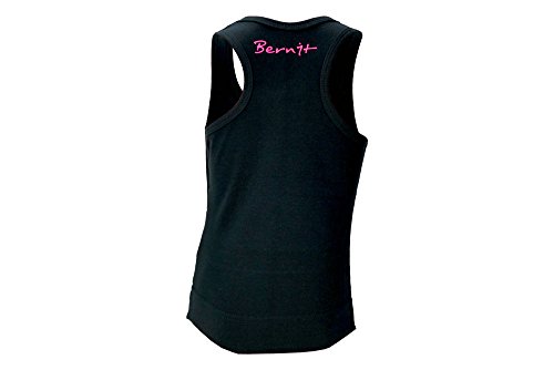 Camiseta de tirantes de Bernit para gimnasia (negra), gimnasia rítmica deportiva, ocio, deportes, entrenamiento, para niña, todo el año, Unisex niños, color Negro , tamaño 158-164 cm