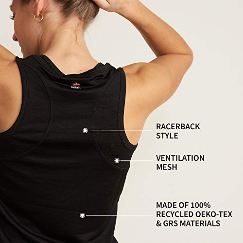 Camiseta Deportiva sin Mangas para Mujer, Pack de 1, Camiseta Suelta Racerback con Espalda Descubierta para el Gimnasio, Hacer Ejercicios, Correr, Yoga (Negro, Medium)