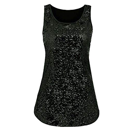 Camiseta interior sin mangas chaleco para mujer Negro Negro ( XL