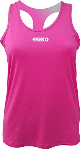 Camiseta Mujer EKEKO Karma, Yoga, Fitness y Deportes en General. (S, Rosa)