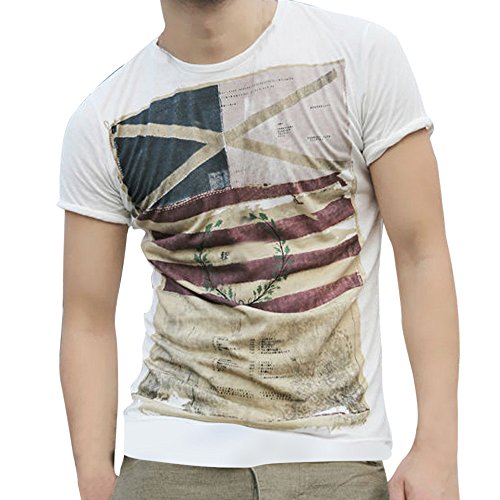 Camiseta para Hombre, Camiseta de Manga Corta con Estampado de Bandera Creativa Element Impresión Manga Corta con Cuello Redondo Camisa Blusa Blusa roou Top Deportiva T Shirt