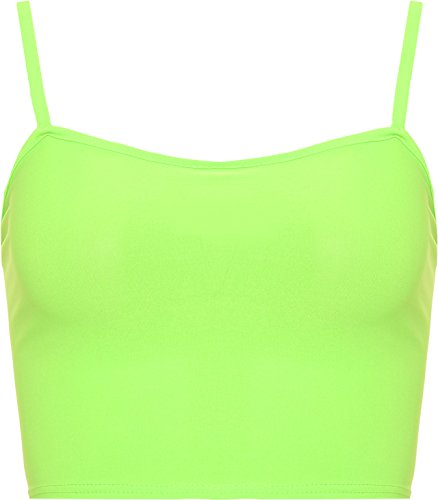 Camiseta sin mangas para mujer - Corte adherente - Talla 40 a 46 Neon Green 34