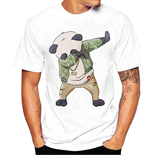 Camisetas Hombre Deporte LANSKIRT Blusas de Manga Corta con Estampado de Moda para Hombres t Shirt The Verano con Estilo Polos de Vestir Tops de Otoño Casual (Blanco 13, M)