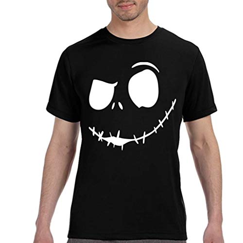 Camisetas Hombre Originales Manga Corta Verano,JiaMeng Camiseta cómoda con Cuello Redondo y Cuello Redondo de New Evil Smile de la Impresión de la Moda Camisetas