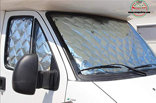 CamperBros - Oscurecedor Termico Interior para Cabina - 3 Piezas 9 Capas - Camper Fiat Ducato/Peugeot Boxer/Citroën Jumper 2006-2018