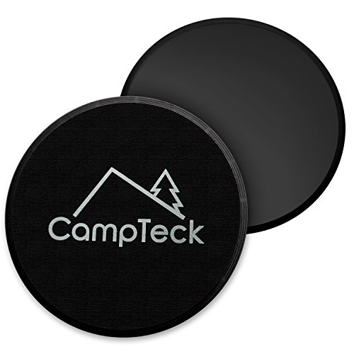 CampTeck U6574 Discos Deslizantes Doble Cara Disco Abdominales para Abs Entrenamiento, Hogar, Yoga - para Uso en Alfombra y Pisos Duros - 2pz - Negro