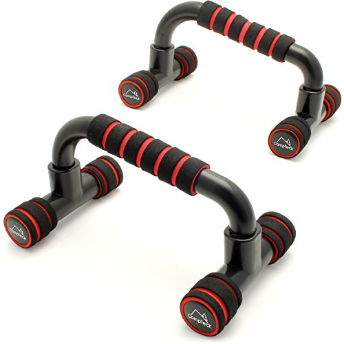 CampTeck U6664 Push Up Bars Soporte para Flexiones de Brazo con Manija de Espuma para Pecho Sit Up, Entrenamiento, Fitness, Ejercicios - 1 Par