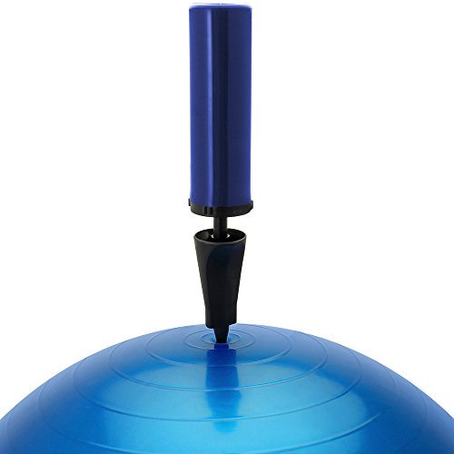 CampTeck U6764 Pelota Gimnasia 65cm con Bomba Mejorado de Mano Pelota de Ejercicio para Fitness, Yoga, Pilates, etc. - Adecuada para Hombres y Mujeres, Azul