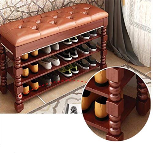 Can Sit Shoe Rack De pie Banco de Almacenamiento Organizador Gabinete Tela no Tejida Cubierta de Tela Estantes apilables para el Pasillo Entrada Baño Cuarto de Estar Dormitorio (Tamaño : #3-60cm)