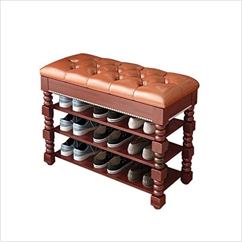 Can Sit Shoe Rack De pie Banco de Almacenamiento Organizador Gabinete Tela no Tejida Cubierta de Tela Estantes apilables para el Pasillo Entrada Baño Cuarto de Estar Dormitorio (Tamaño : #3-60cm)