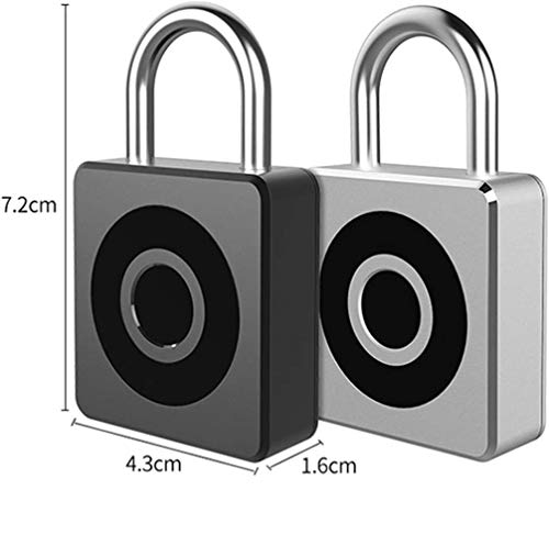 Candado de huellas digitales, inteligente Candado, de alta seguridad Candado, USB recargable Candado antirrobo con 20 juego de huellas digitales for Locker, gimnasio, Puerta, equipaje, maleta, color: