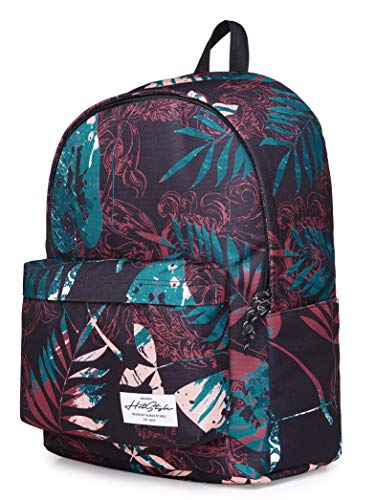 CANDER Mochila de Viaje y Libros Escolares clásica, Hoja De Palma Negra