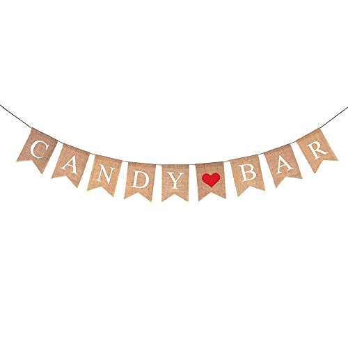 Candy Bar Banderines Guirnalda Banner Lino Decoración Fiesta Boda Bautizo Comunión Cumpleaños Accesorios Candy Bar