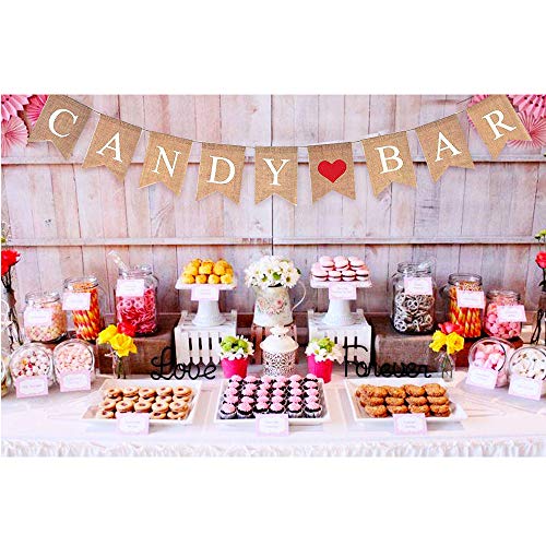 Candy Bar Banderines Guirnalda Banner Lino Decoración Fiesta Boda Bautizo Comunión Cumpleaños Accesorios Candy Bar