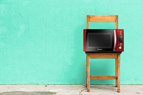 Candy CMXG20DR Microondas con Grill y Cook In App, Capacidad 20L, 40 Programas Automáticos, Plato Giratorio 24,5cm, 700 W, 20 litros, Rojo
