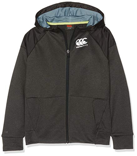 Canterbury Vaposhield Zip Thru Sudadera con Capucha, Unisex niños, Marga Negra Vanta, 12