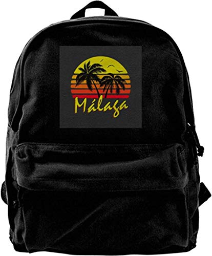 Canvas Backpack Malaga Vintage Sun Rucksack Gym Hiking Laptop Shoulder Bag Daypack for Men Women