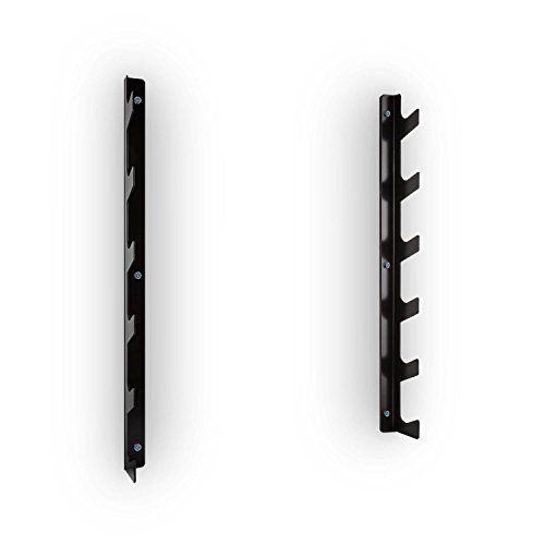 Capital Sports Barria Soporte en Pared para Barras de Pesas (6 Ganchos, 250kg Carga máxima, inlcuye Tacos y Tornillos para Montaje Seguro, Acero Inoxidable Negro)