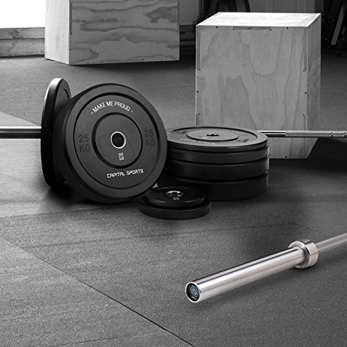 Capital Sports Lionbar Barra Larga para Pesas (Barra olímpica 220cm, Apta Cross-Training, Halterofilia, Entrenamiento Funcional, Gimnasio, 900kg MAX, 50mm diámetro)