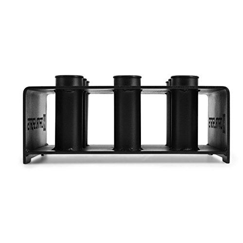 Capital Sports Mountar Soporte de Barras Bar Holder Negro Acero (Almacenaje de Barras de Peso, Capacidad 9X bara olímpica 50mm diámetro, Posible sujeción al Suelo, 27kg Peso)