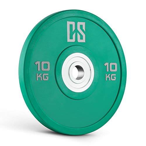 CAPITAL SPORTS Performan Juego completo Discos de peso 4 parejas 10-25 kg (Poliuretano, Dead Bounce, ideal barra olímpica o Cross-Training, Weight Drops - Saques, baja fricción)