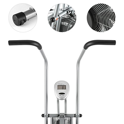 CAPITAL SPORTS Stormstrike 2k Máquina Elíptica Bicicleta Ergómetro Resistencia Infinita Regulación contínua Entrenamiento piernas y brazos simultáneo Altura regulable Máx 120 kg Plateada