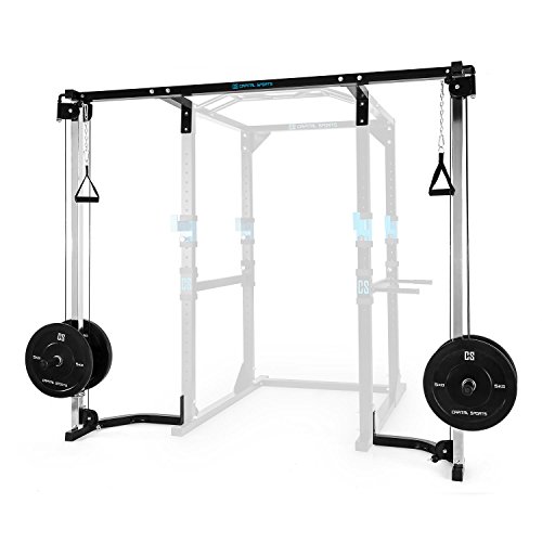 CapitalSports CA Tremendour - Máquina de poleas, Accesorio para Jaula de musculación, Entrenamiento, Mangos con Relleno, Material Acero